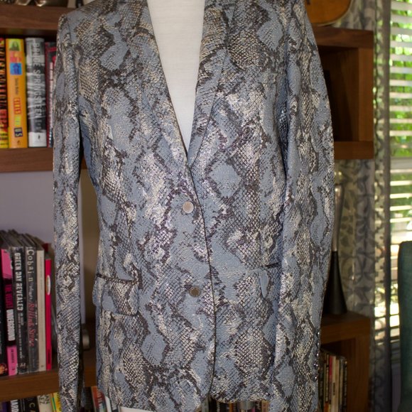 Zadig & Voltaire Deluxe VEDA PYTHON Blazer NEW $950 Orig L US 10 Rock N Roll - Picture 3 of 11